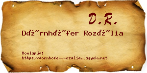 Dörnhöfer Rozália névjegykártya